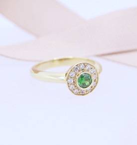 18 carat yellow gold Halo Ring